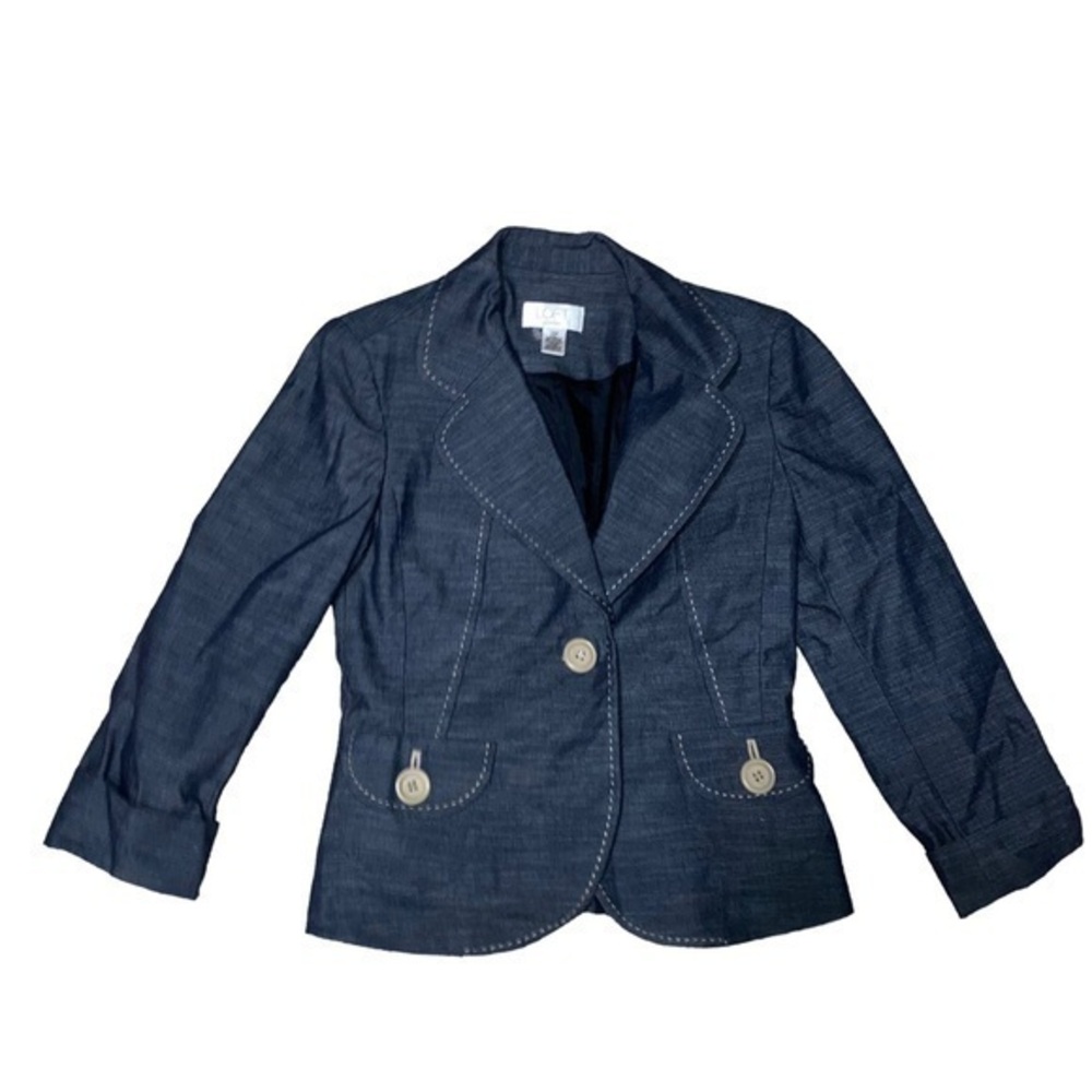 Ann Taylor loft blue blazer suit jacket